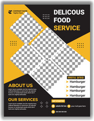 Attractive Food Business Promotion Flyer  Creative Restaurant Delivery Poster