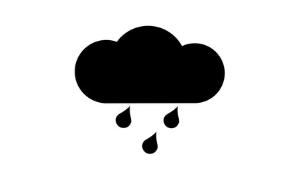 Rain cloud icon simple flat vector glyph isolated weather symbol for forecast apps and meteorological infographics