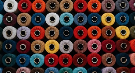 Colourful cotton thread roll 