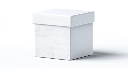 White gift box with marble design