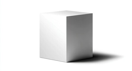 Blank white cube,  light and shadow