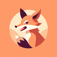 Obraz premium fox flat illustration