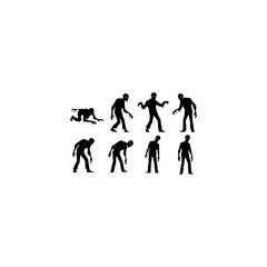 
Zombie silhouette set undead spooky scary 