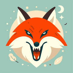Obraz premium flat illustration of fox head
