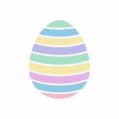 Flat Color Icon Easter Egg with Pastel Stripes