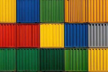 Stacked Colorful Shipping Containers
