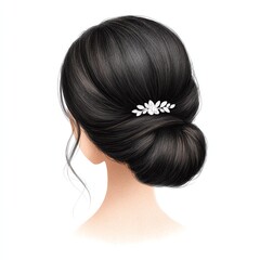 Naklejka premium a woman with elegant hairstyle from the back