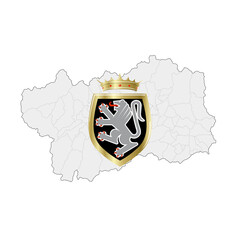 Valle d'Aosta regional coat of arms and map, Italy, vector illustration