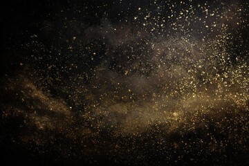 Obraz premium Abstract image, golden particles exploding on a dark background, suggestive of celebration