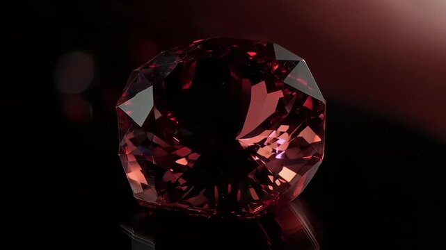 ルビー宝石のクローズアップとファセット反射の輝き
