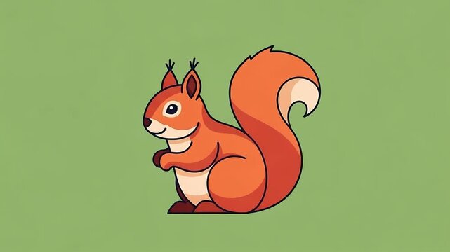 Cute Squirrel Cartoon Illustration for Childrens Books and Educational Materials.