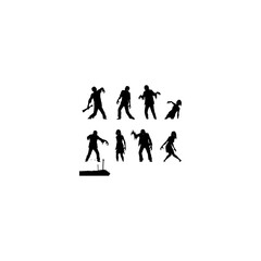Fototapeta premium Zombie silhouette collection for Halloween horror design.