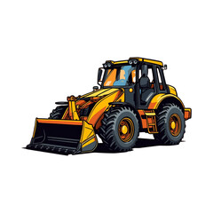 bulldozer isolated on white