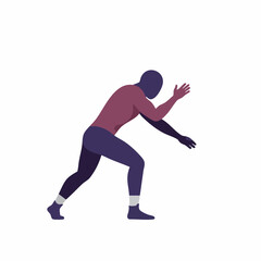 Modern Flat Illustration Runner in Starting Position Sport Athlete