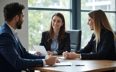 Professional conversation between businesspeople. High quality