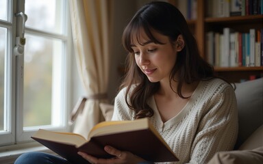Fototapeta premium mother reading a book. High quality