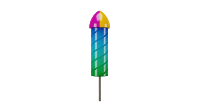 Isolated festive firecracker in bright colors for July 4th celebrations and special events - Powered by Adobe