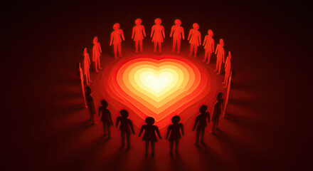 Unified community spirit and compassionate support shine brightly, symbolizing resilience and collective strength essential for overcoming the widespread difficulties presented by a global recession