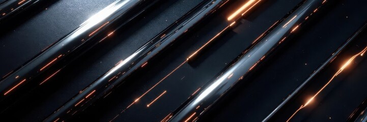 Abstract silver and black lines intersect, creating a luxurious, geometric background , art, metallic, premium