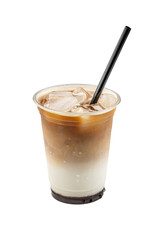 Iced latte in plastic cup