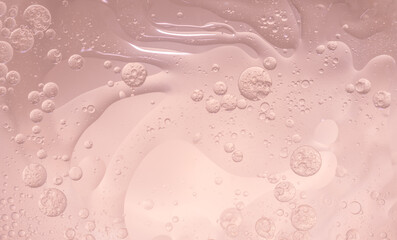 Abstract Pink water bubbles oil background