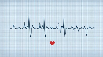 Clinical and precise medical graphic displays a clear, realistic electrocardiogram readout on graph paper. It shows a steady normal sinus rhythm with sharp and clean lines.