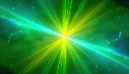neon abstract energy swirl with luminous green and blue light trails crossing in cosmic motion over dark space background ideal for immersive wallpaper or dynamic banner design with copy space 