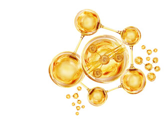 gold molecule background