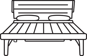 Fototapeta premium Horizontal Solarium Bed Silhouette Black Vector Illustration for Health and Relaxation Theme