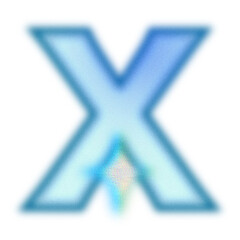 Obraz premium A shiny blue X letter