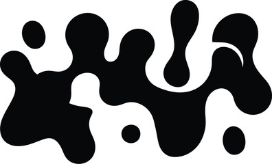 Abstract black ink blot, creating a modern and artistic design with fluid shapes and organic forms, perfect for adding a touch of creativity