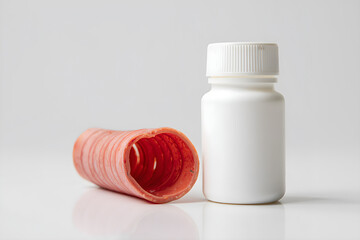 Human Trachea and Medicine Bottle