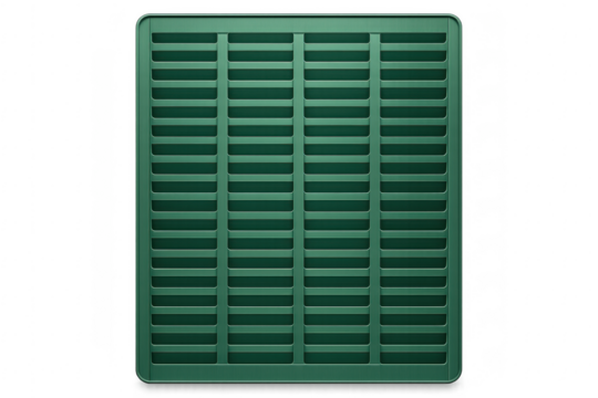 Green plastic shutter for ventilation on transparent background