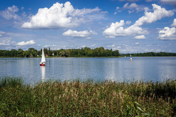 Lake Wigry near monastery in Wigry village, Podlasie region, Poland