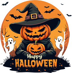 vector illustration of cartoon haloween