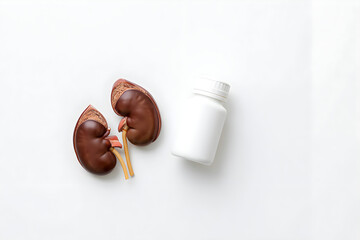 Human Kidneys and Medicine Bottle