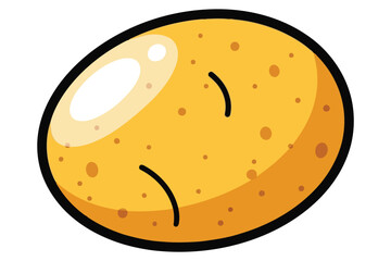 Vector art of cartoon illustration of a potato with a happy expression, representing healthy eating, agriculture, and natural food