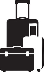 Fototapeta premium Stacked Suitcases silhouette vector