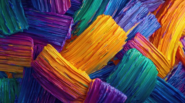 Abstract Colorful Brushstrokes Design - Powered by Adobe