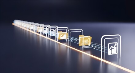 digital data flow and information processing concept