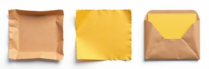 Obraz premium Set of isolated vector cardboard pieces, ready for design , recycle, packaging, illustration