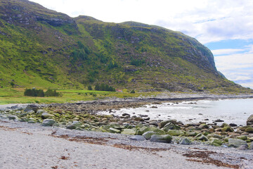 Shore of the Alnes island, Norway