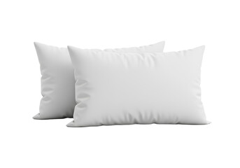 Two White Pillows on Transparent Background