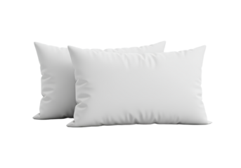 Two White Pillows on Transparent Background