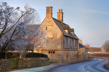 Half timbered Cotswold farmhouse, Gloucestershire, England
