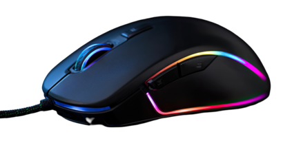 Dark computer mouse with vibrant lighting (1)