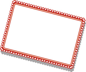 Red Decorative Frame with Circular Border for Certificates, Labels, and Design Templates