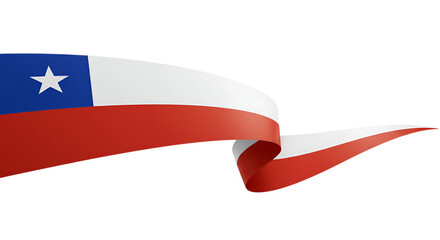 Dynamic chile flag ribbon design national independence day celebration banner element illustration