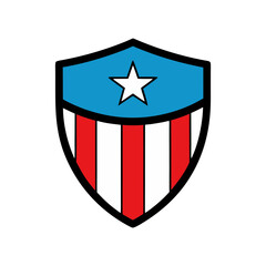 Vintage american shield emblem vector illustration bold patriotic star icon scalable eps art