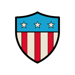 Vintage american shield emblem with stars and stripes bold patriotic illustration
